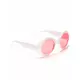 Round white plastic glasses for adults