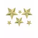 6 3D gullfargede julestjerner