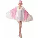 Rosa poncho-kostyme med englevinger til dame