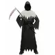 Svart og hvitt Grim Reaper-kostyme for voksne, Størrelse: S
