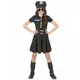 Black dress policewoman costume for girls, Size: 4-6 years (110-120 cm)
