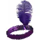 Women's purple sequin and feather Charleston headband