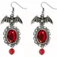 Red Gothic Bat Earrings for Women Halloween