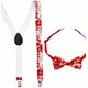 Bloody Adult Halloween Suspenders and Bow Tie