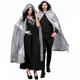 Grey velvet-look cape 170 cm adult Halloween