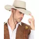 Luxury beige suede cowboy hat for adults