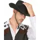 Svart cowboyhatt for voksne med snor
