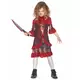 Red terrifying clown costume for girls, Size: 10-12 years (130-140 cm)