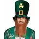 Voksen gullfarget kløverhatt med St. Patricks dag-skjegg