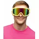 Adult fluorescent yellow ski goggles