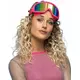 Adult fluorescent pink ski goggles