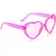 Adult pink plastic heart glasses