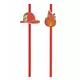 10 Red Firefighter Cardboard Straws 20 cm