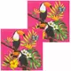 20 Fuchsia Toucan Paper Napkins 33 x 33 cm