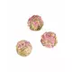 4 Decorative balls natural white and pink flowers 5 cm