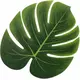 4 Green Plastic Monstera Leaves 34 x 29 cm