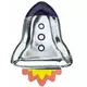 6 Rocket-shaped paper plates 21.5 x 29.5 cm