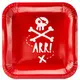 6 Red Pirate Party Paper Plates 20cm