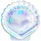 6 holografiske skjellformede papirtallerkener 18,5 cm