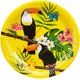 10 Yellow Toucan Paper Plates 23 cm