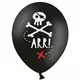 6 svarte piratfest-latexballonger 30 cm