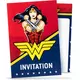 8 Wonder Woman invitasjonskort med konvolutter 10x16cm