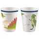 8 store dinosaurpappkopper 250 ml