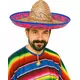 Meksikansk sombrero med rosa og blå kant for voksne