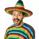 Multicolored Mexican sombrero with black border and tip for adults