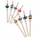 8 Justice League cardboard medallion straws 20cm