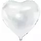 Hvit hjertefolieballong 45 cm