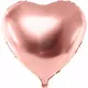 Metallisk roségull hjertefolieballong 45 cm