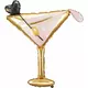 Pink and gold cocktail glass foil balloon 126 x 93 cm