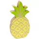 Yellow and green wooden pineapple decoration 12 cm