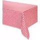 Red gingham plastic tablecloth 137 x 274 cm