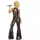 Regnbuefarget disco-jumpsuit til dame