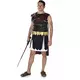 Black and gold Roman gladiator costume for men, Size: Medium