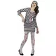 Scary zombie prisoner costume for women, Size: Small