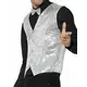 Adult silver sequin vest, Size: Small