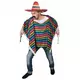 Flerfarget frynsete meksikansk poncho for voksne