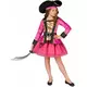 Pink and gold pirate costume for girls, Size: 3-4 years (92-104 cm)