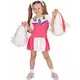 Rosa og hvitt cheerleader-kostyme til jenter, Størrelse: 4–5 år (116 cm)