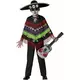 Children's Day of the Dead skeleton poncho costume, Size: 3-4 years (98-115 cm)