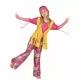 Flerfarget hippiekostyme til jenter, Størrelse: 7–9 år (120–130 cm)
