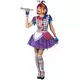 Harlequin costume with colorful pompoms for women, Size: Medium