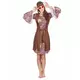 Women's paisley pattern hippie costume, Size: X-Large