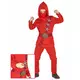 Red ninja star costume for boys, Size: 10-12 years(130-140 cm)