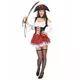 Sexy white and red pirate costume for women, Size: Medium/Large
