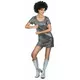 Women's silver disco dress costume, Size: X-Large