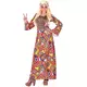 Women's multi-colored hippie long dress costume, Size: X-Large